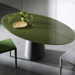 Sovet Italia Totem Sovet® Table ovale design en verre* Table De Salle à Manger