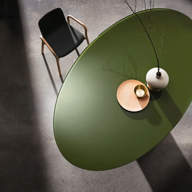 Sovet Italia Totem Sovet® Table ovale design en verre* Table De Salle à Manger