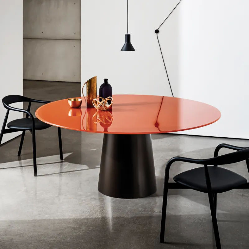 Sovet Italia Totem Sovet® Table ronde design en verre* Table De Salle à Manger