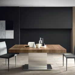 Altacom Tower Maxi Table ultra extensible pied central en métal et plateau en mélaminé* Table Pour Petit Espace|Table De Salle à Manger