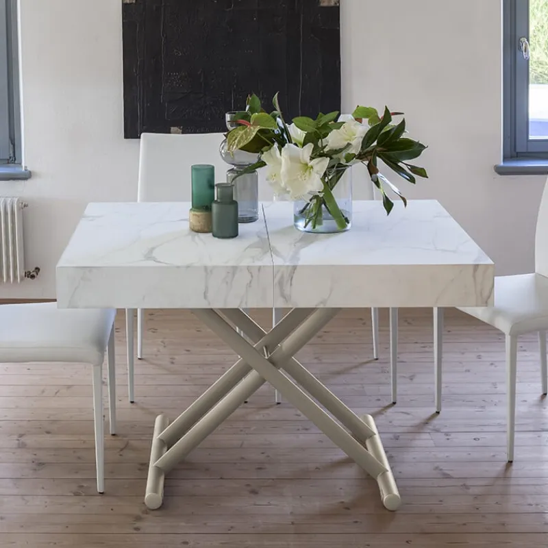 Altacom Ulisse Table relevable en mélaminé avec allonges* Table De Salon|Table Pour Petit Espace