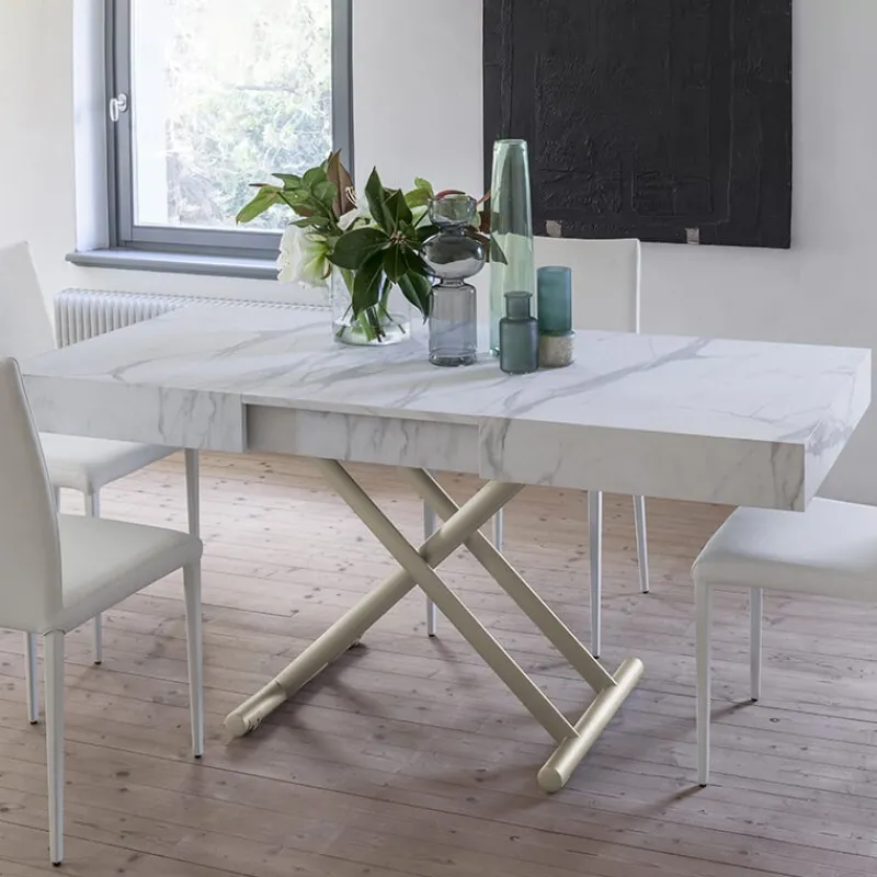 Altacom Ulisse Table relevable en mélaminé avec allonges* Table De Salon|Table Pour Petit Espace