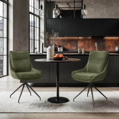 ValentineChaise pivotante en tissu avec poignée et pieds en métal* Chaise De Salle à Manger