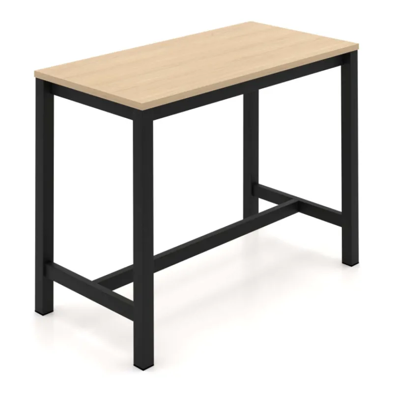 Perfecta Valériane Table snack de cuisine en stratifié chêne naturel avec pieds en métal noir* Table De Cuisine