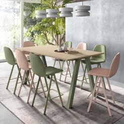 Perfecta Veneto Table snack moderne stratifié avec pieds obliques* Table De Salle à Manger