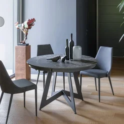 Altacom Venus Table design ronde extensible en céramique* Table De Salle à Manger