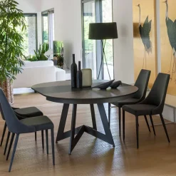 Altacom Venus Table design ronde extensible en céramique* Table De Salle à Manger