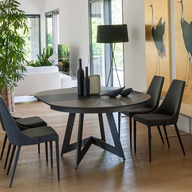 Altacom Venus Table design ronde extensible en céramique* Table De Salle à Manger