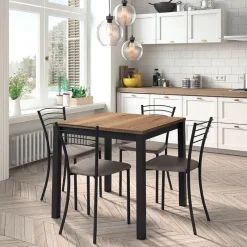 Perfecta Vienna Table de cuisine carrée extensible pieds en métal* Table De Cuisine|Table Pour Petit Espace