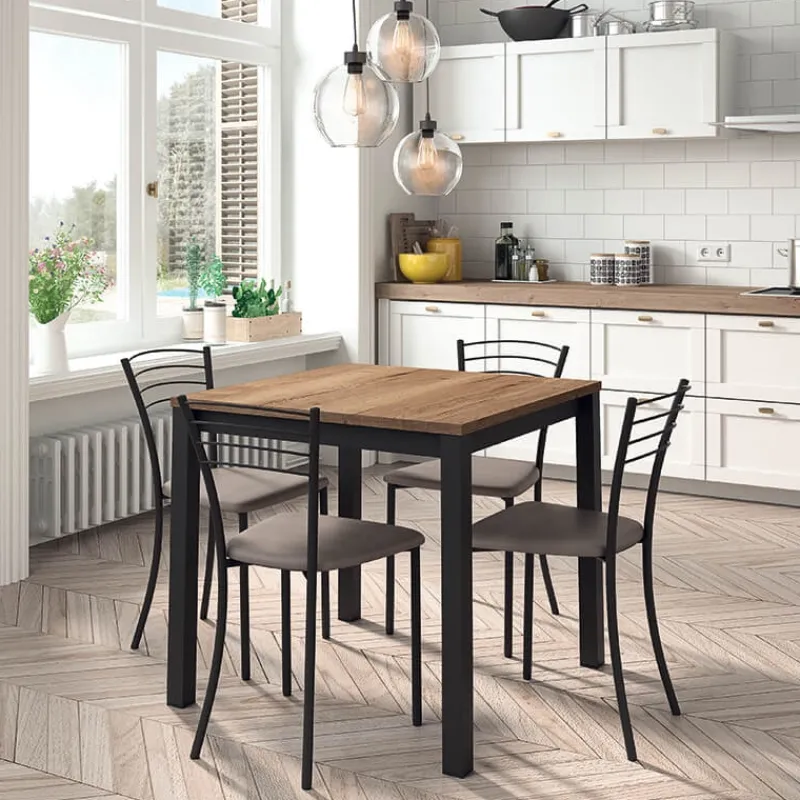 Perfecta Vienna Table de cuisine carrée extensible pieds en métal* Table De Cuisine|Table Pour Petit Espace