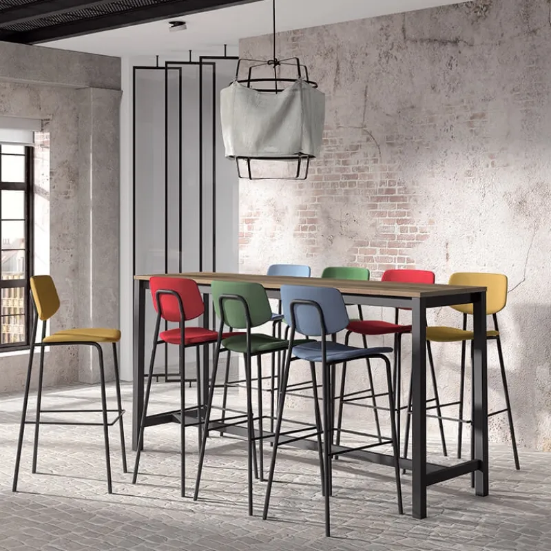 Perfecta Vienna Table haute de cuisine hauteur 110 cm en stratifié et métal* Table De Cuisine|Table Pour Petit Espace