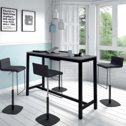 Perfecta Vienna Table haute de cuisine hauteur 110 cm en stratifié et métal* Table De Cuisine|Table Pour Petit Espace