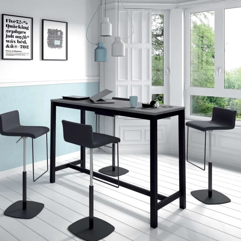 Perfecta Vienna Table haute de cuisine hauteur 110 cm en stratifié et métal* Table De Cuisine|Table Pour Petit Espace