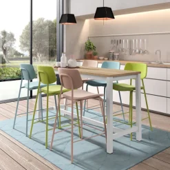 Perfecta Vienna Table haute de cuisine hauteur 90 cm en stratifié et métal* Table De Cuisine|Table Pour Petit Espace