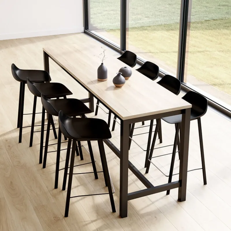 Perfecta Vienna Table haute de cuisine hauteur 90 cm en stratifié et métal* Table De Cuisine|Table Pour Petit Espace