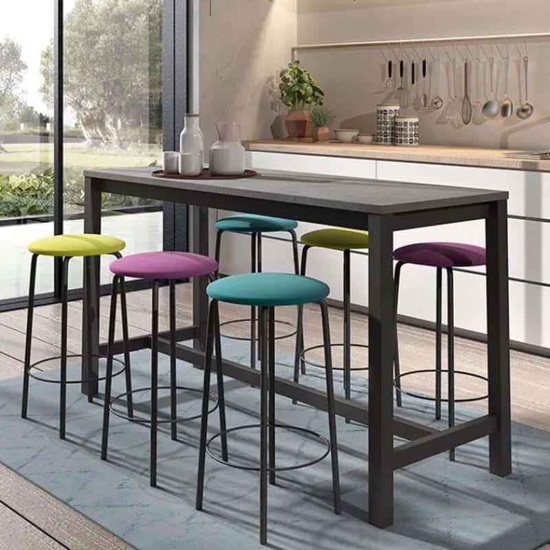 Perfecta Vienna Table haute de cuisine hauteur 90 cm en stratifié et métal* Table De Cuisine|Table Pour Petit Espace