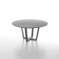 Dexo Viktor Table design extensible ronde en céramique piétement moderne* Table De Salle à Manger