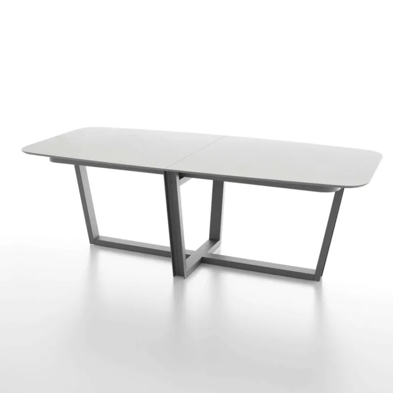 Dexo Viktor Table tonneau en verre design et piétement en métal* Table De Salle à Manger
