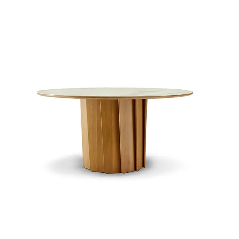 Dasras Volute Table ronde en bois et céramique design* Table De Salle à Manger