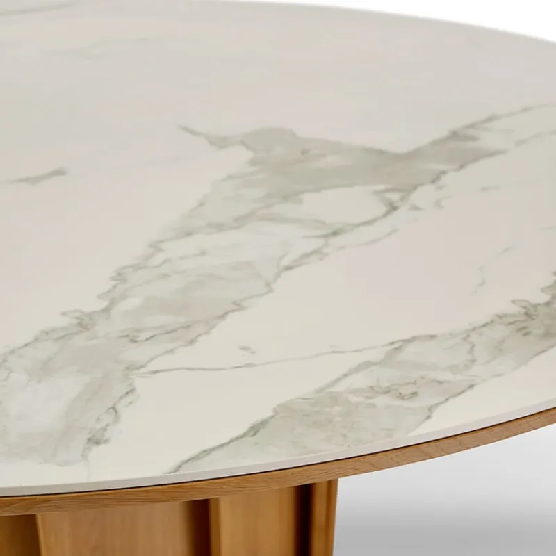 Dasras Volute Table ronde en bois et céramique design* Table De Salle à Manger