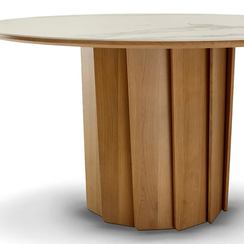 Dasras Volute Table ronde en bois et céramique design* Table De Salle à Manger