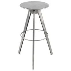 Carrier Vérone ® Tabouret de bar industriel pivotant sans dossier en métal brossé* Tabouret De Bar (assise +/- 80 Cm)