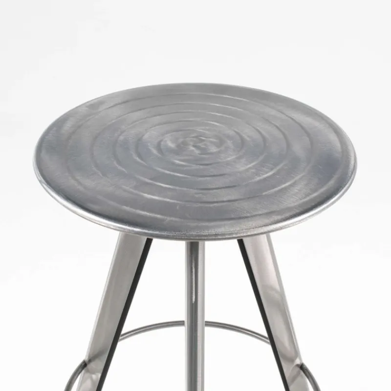 Carrier Vérone ® Tabouret de bar industriel pivotant sans dossier en métal brossé* Tabouret De Bar (assise +/- 80 Cm)