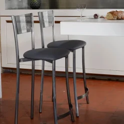 Carrier Wasabi ® Tabouret haut en simili et structure en métal fabrication française* Tabouret Snack (assise +/- 65 Cm)|Tabouret De Bar (assise +/- 80 Cm)