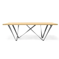 Tomasella Wave Table design rectangulaire avec pied en métal* Table De Salle à Manger