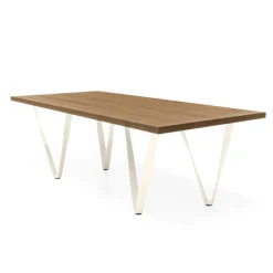 Tomasella Wave Table design rectangulaire avec pied en métal* Table De Salle à Manger