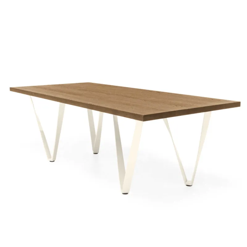 Tomasella Wave Table design rectangulaire avec pied en métal* Table De Salle à Manger