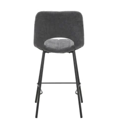 WilliamTabouret cosy en tissu avec pieds en métal noir* Tabouret Snack (assise +/- 65 Cm)|Tabouret De Bar (assise +/- 80 Cm)