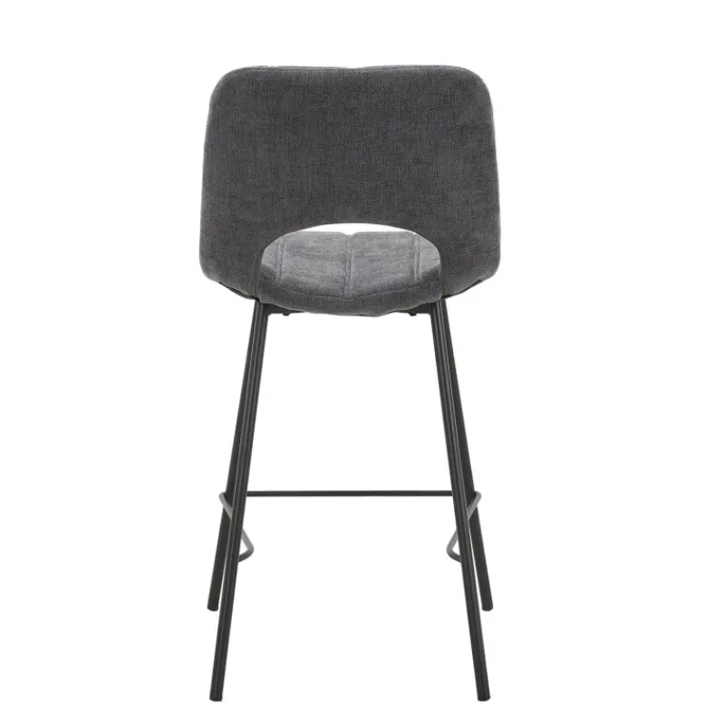 WilliamTabouret cosy en tissu avec pieds en métal noir* Tabouret Snack (assise +/- 65 Cm)|Tabouret De Bar (assise +/- 80 Cm)