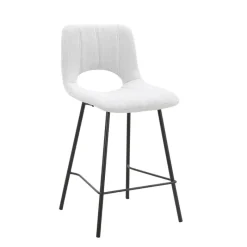 WilliamTabouret cosy en tissu avec pieds en métal noir* Tabouret Snack (assise +/- 65 Cm)|Tabouret De Bar (assise +/- 80 Cm)