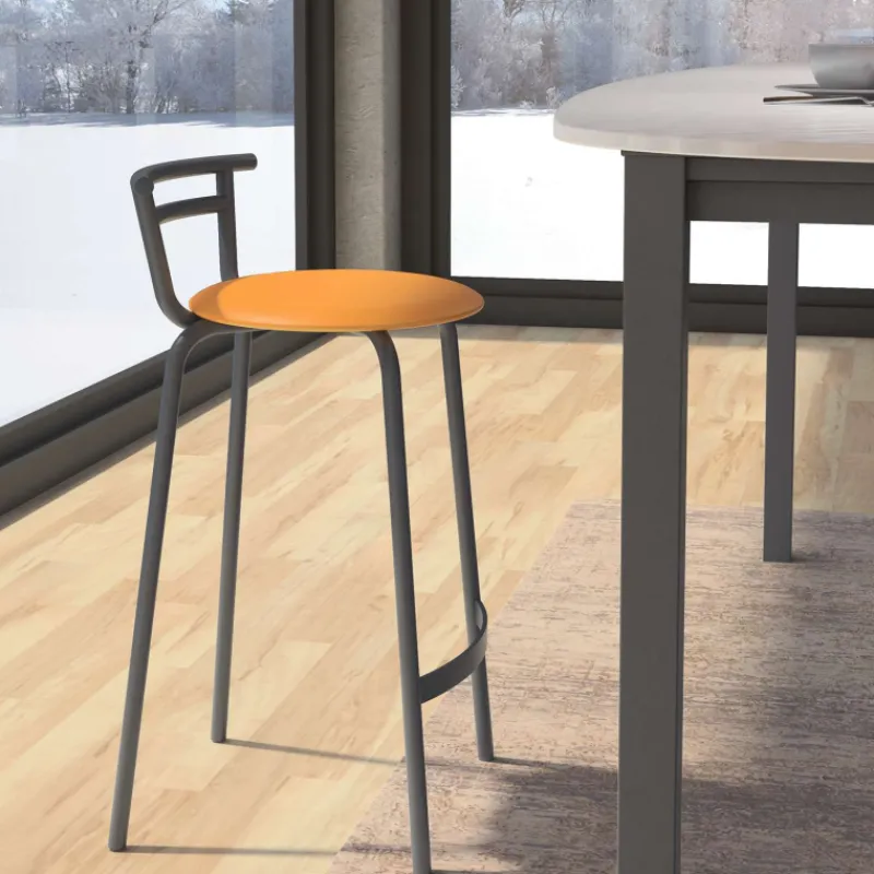Carrier Xélus ® Tabouret snack fabriqué en France assise ronde rembourrée et structure métal* Tabouret Snack (assise +/- 65 Cm)|Tabouret De Bar (assise +/- 80 Cm)