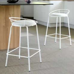 Carrier Yaël ® Tabouret haut français rembourré en métal et tissu* Tabouret Snack (assise +/- 65 Cm)|Tabouret De Bar (assise +/- 80 Cm)