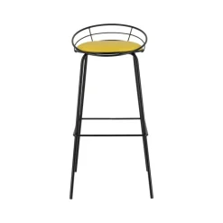Carrier Yaël ® Tabouret haut français rembourré en métal et simili* Tabouret Hauteur Sur-mesure|Tabouret Snack (assise +/- 65 Cm)