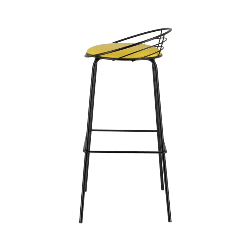 Carrier Yaël ® Tabouret haut français rembourré en métal et simili* Tabouret Hauteur Sur-mesure|Tabouret Snack (assise +/- 65 Cm)