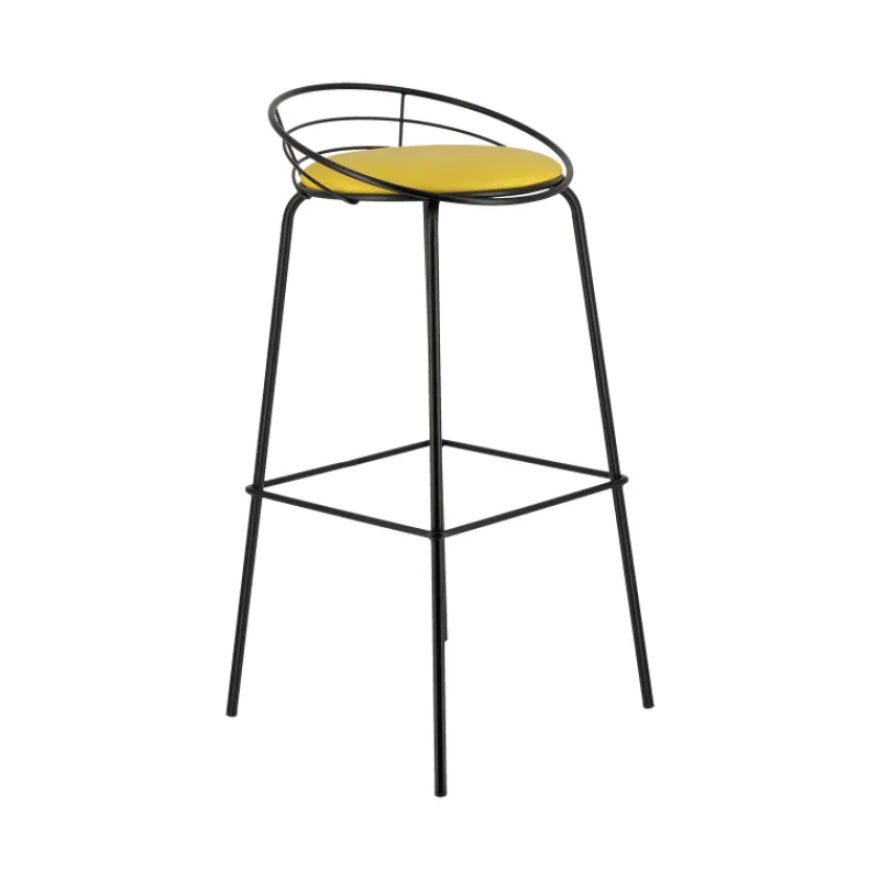 Carrier Yaël ® Tabouret haut français rembourré en métal et simili* Tabouret Hauteur Sur-mesure|Tabouret Snack (assise +/- 65 Cm)