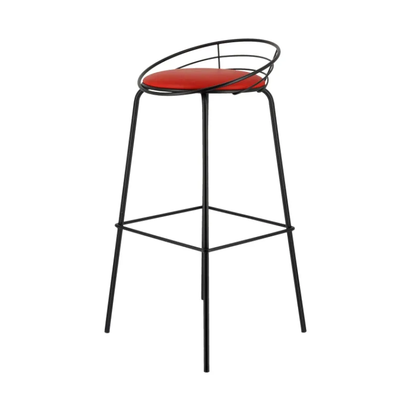 Carrier Yaël ® Tabouret haut français rembourré en métal et simili* Tabouret Hauteur Sur-mesure|Tabouret Snack (assise +/- 65 Cm)