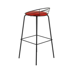 Carrier Yaël ® Tabouret haut français rembourré en métal et simili* Tabouret Hauteur Sur-mesure|Tabouret Snack (assise +/- 65 Cm)