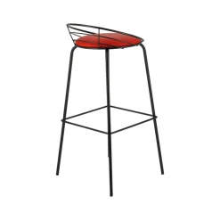 Carrier Yaël ® Tabouret haut français rembourré en métal et simili* Tabouret Hauteur Sur-mesure|Tabouret Snack (assise +/- 65 Cm)