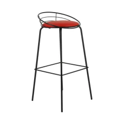 Carrier Yaël ® Tabouret haut français rembourré en métal et simili* Tabouret Hauteur Sur-mesure|Tabouret Snack (assise +/- 65 Cm)