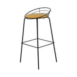 Carrier Yaël ® Tabouret haut français rembourré en métal et simili* Tabouret Hauteur Sur-mesure|Tabouret Snack (assise +/- 65 Cm)