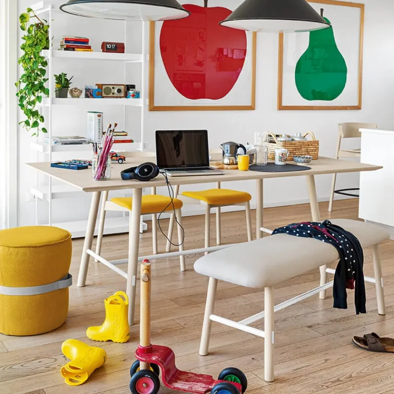 Yo Connubia® Table rectangulaire scandinave en bois massif* Table De Salle à Manger