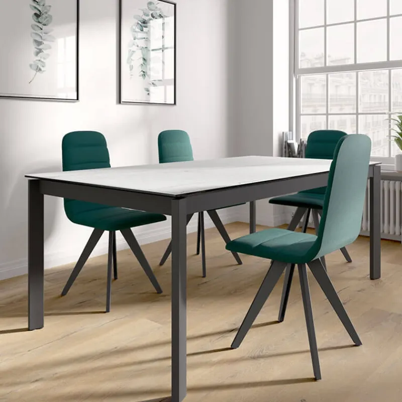 Cancio Zenit Table en céramiqueextensible avec pieds en métal* Table De Salle à Manger