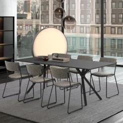 Perfecta Zoom Chaise de salle à manger épurée en tissu pieds en traîneau* Chaise De Salle à Manger