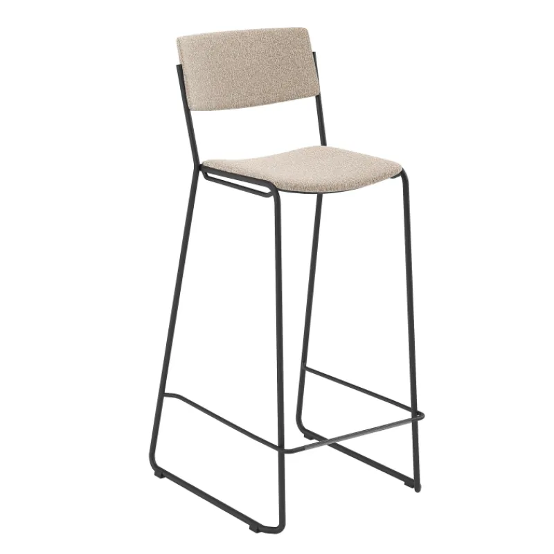 Perfecta Zoom Tabouret de bar moderne et épuré en tissu pieds traîneau* Tabouret Snack (assise +/- 65 Cm)|Tabouret De Bar (assise +/- 80 Cm)